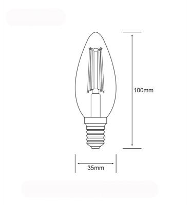 LED Candle E14 Dimmable 5.5W 4000K, 600lm, Clear Finish