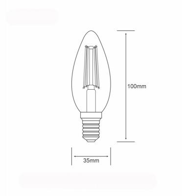 LED Candle E14 Dimmable 230V 4W 4000K, 470lm, Clear Finish