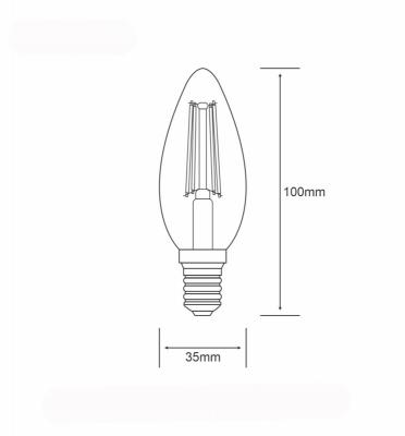 LED Candle E27 Dimmable 230V 4W 4000K, 470lm, Clear Finish