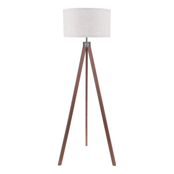 (image for) Tripod Floor Lamp - Dark Wood With Shade