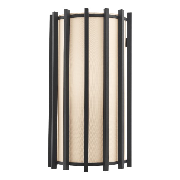 (image for) Wall Light - Matt Black With Ivory Shade