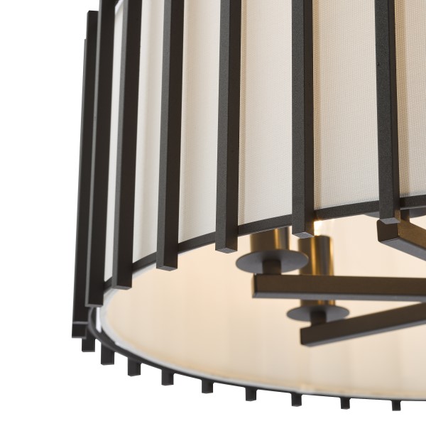 (image for) 8 Light Pendant - Matt Black and Ivory