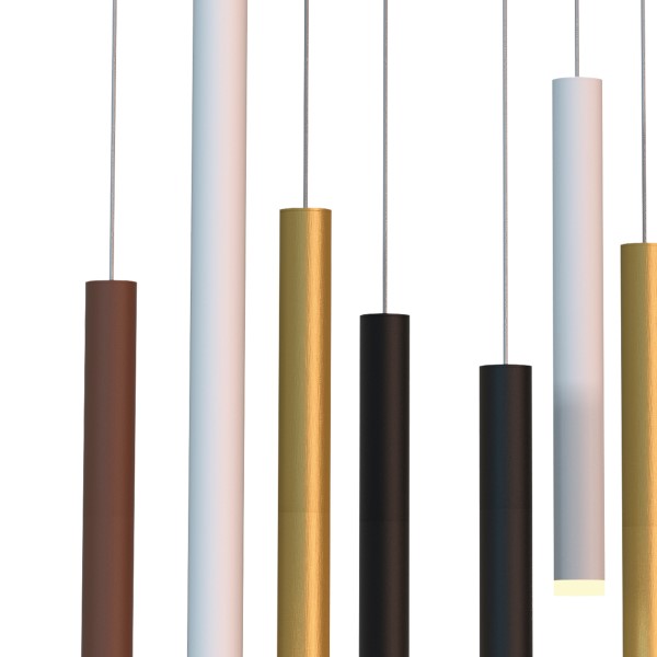 (image for) Rectangle 8 Light Pendant - Sand White/Sand Black/Gold/Rust Brown