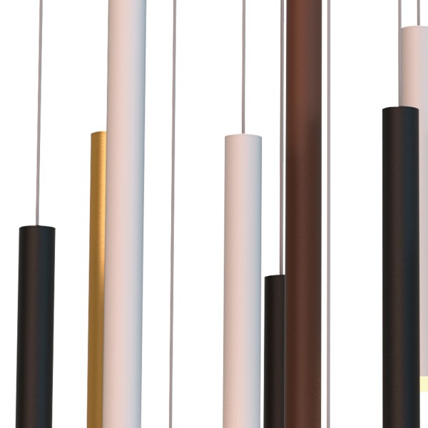 (image for) Round 14 Light Pendant - Sand White/Sand Black/Gold/Rust Brown