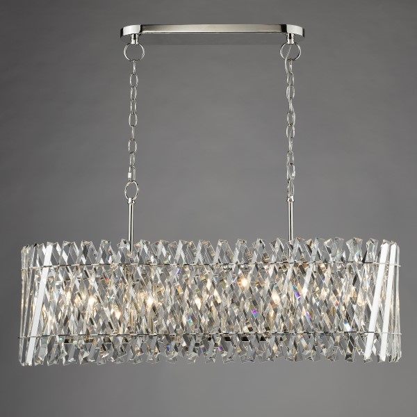 (image for) 10 Light Bar Pendant - Polished Nickel and Crystal