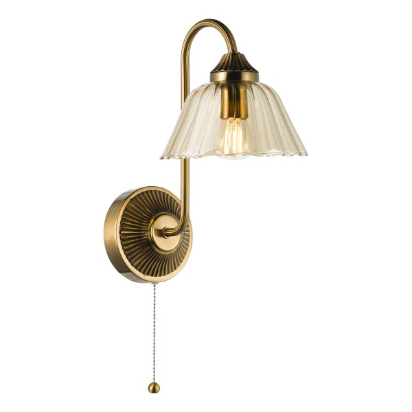 (image for) Wall Light - Antique Bronze and Amber Glass