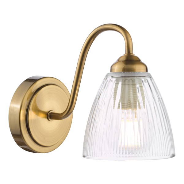 (image for) Wall Light - Antique Bronze and Ribbed Glass