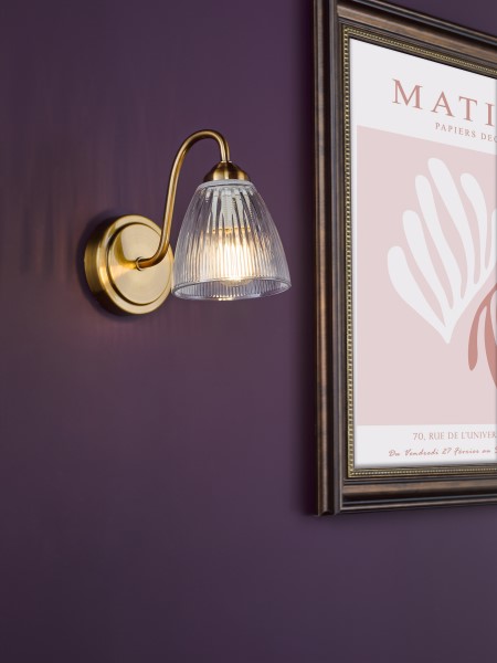 (image for) Wall Light - Antique Bronze and Ribbed Glass