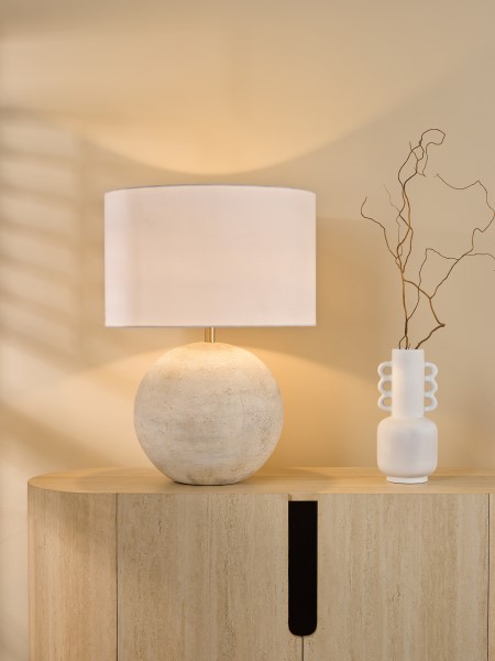 (image for) Ceramic Table Lamp - Natural Finish With Shade