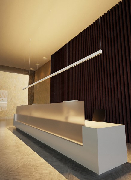 (image for) 1.2m Linear Pendant 45°, 38W LED, 4000K - White