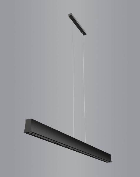 (image for) 1.2m Linear Pendant 45°, 38W LED, 3000K - Black