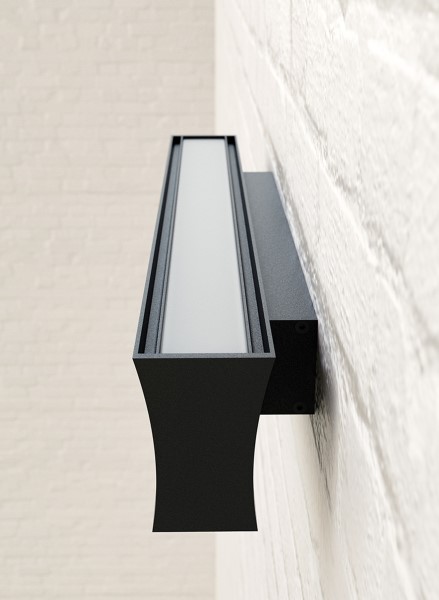 (image for) 41cm Linear Wall Lamp 110°, 14W LED, 3000K - Black