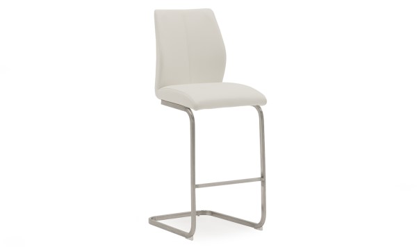 (image for) Bar Stool Brushed Steel LEgs - White