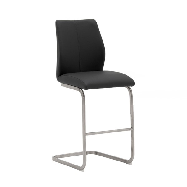(image for) Counter Stool Brushed Steel Legs - Black