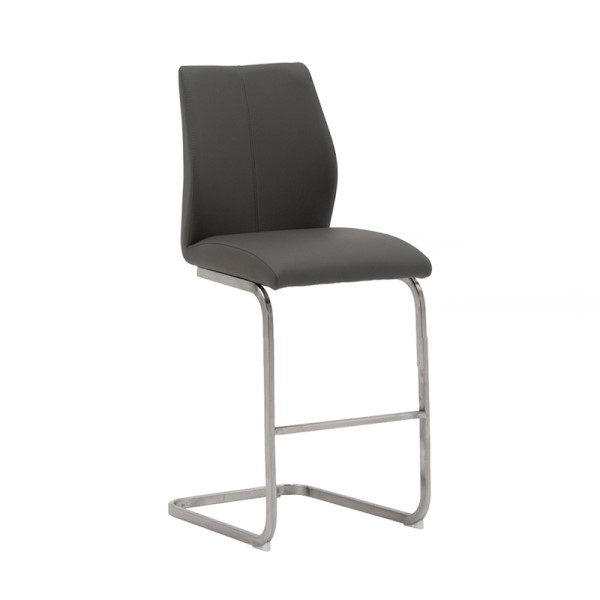 (image for) Counter Stool Brushed Steel Legs - Grey