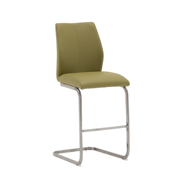 (image for) Counter Stool Brushed Steel Legs - Olive