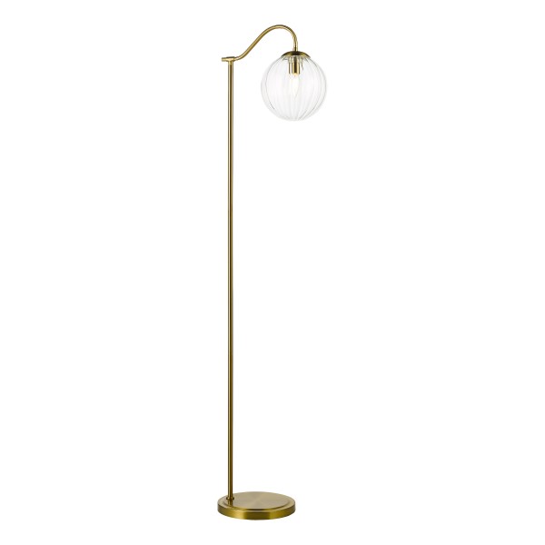(image for) Floor Lamp - Natural Brass and Glass