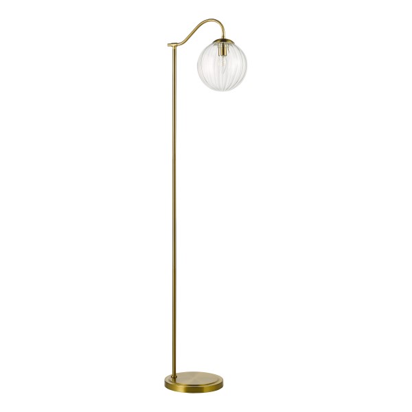 (image for) Floor Lamp - Natural Brass and Glass
