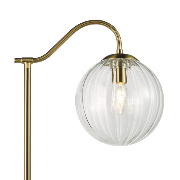 (image for) Floor Lamp - Natural Brass and Glass