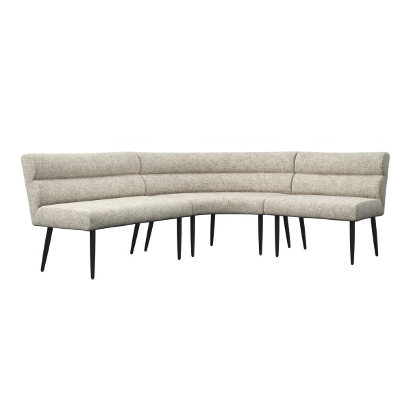 (image for) Curved Corner Bench Set - Champagne/Oatmeal Fabric