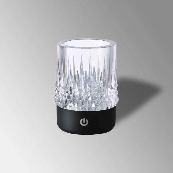 (image for) Rechargeable Battery Table Lamp, 1W, 3-Step Touch Dimmable - Matt Black