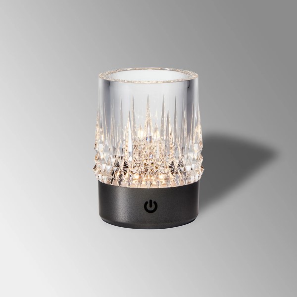 (image for) Rechargeable Battery Table Lamp, 1W, 3-Step Touch Dimmable - Black Nickel