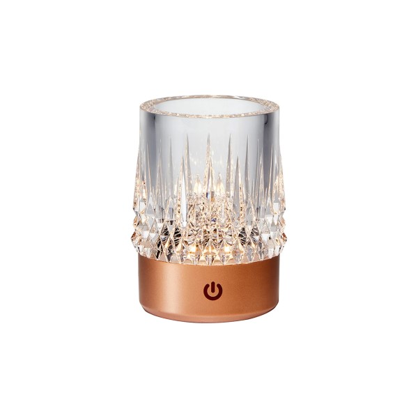 (image for) Rechargeable Battery Table Lamp, 1W, 3-Step Touch Dimmable - Rose Gold