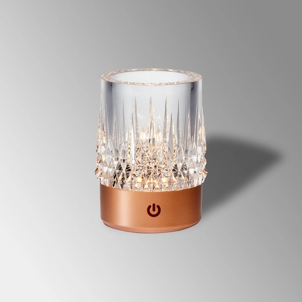 (image for) Rechargeable Battery Table Lamp, 1W, 3-Step Touch Dimmable - Rose Gold