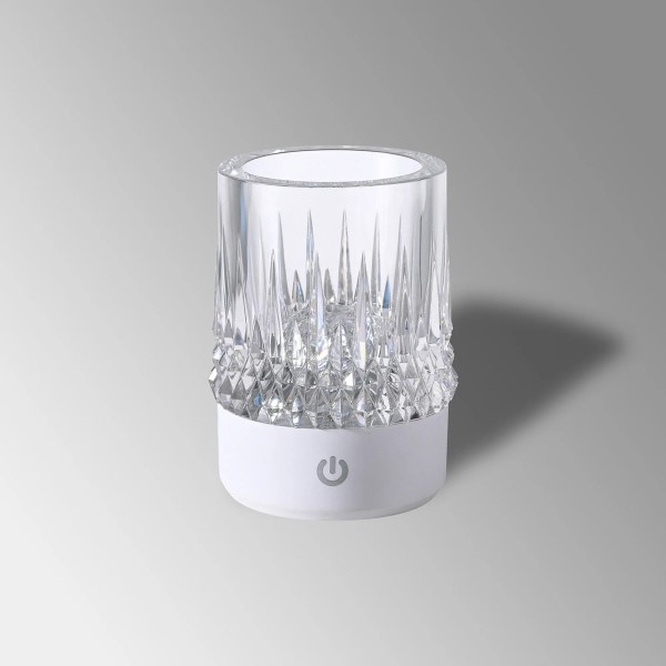 (image for) Rechargeable Battery Table Lamp, 1W, 3-Step Touch Dimmable - Matt White