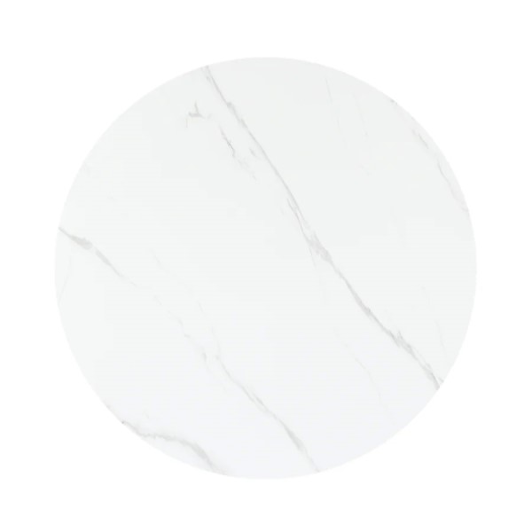 (image for) Round Ceramic Dining Table 1200mm - White & Oak