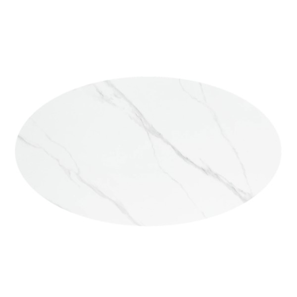 (image for) Oval Ceramic Dining Table 1600mm - White & Oak