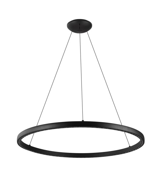 (image for) Ring Pendant 92cm 60W+20W LED, 3 Way Relay - Black