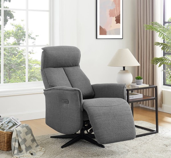(image for) Electric Reclining Accent Chair - Charcoal Fabric