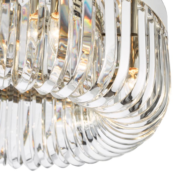 (image for) 6 Light Flush - Polished Nickel and Crystal