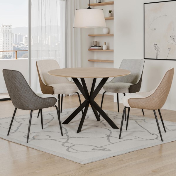 (image for) Round Dining Table 1100mm Oak Finish