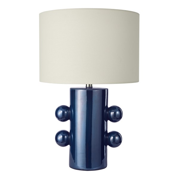 (image for) Table Lamp - Blue and Polished Chrome With Shade
