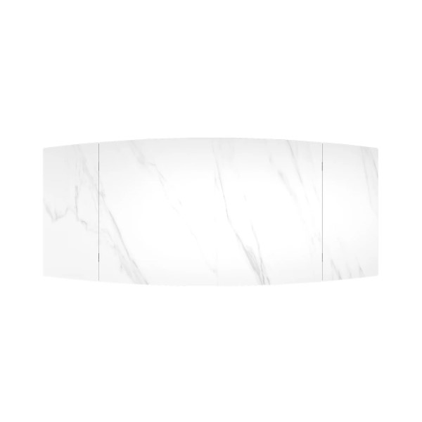 (image for) Extending Dining Table 1200-1800mm - Gloss White Marble Effect Sintered Stone