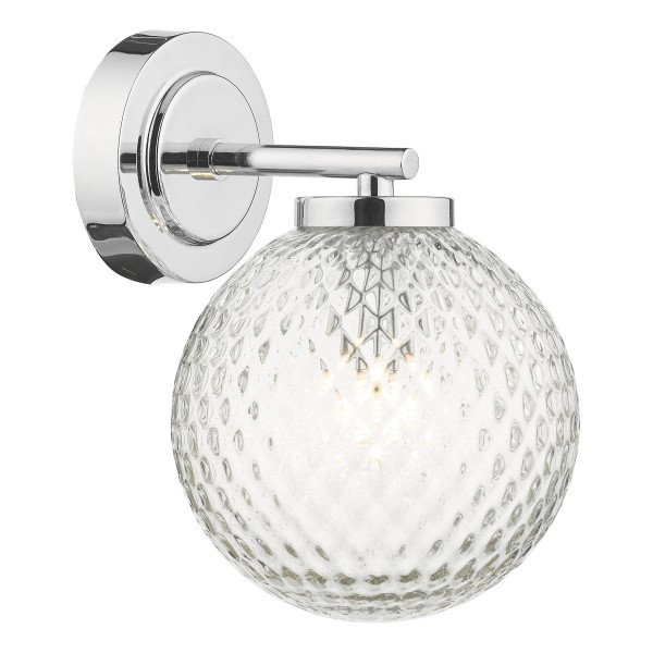 (image for) Bathroom Wall Light - Polished Chrome Glass IP44