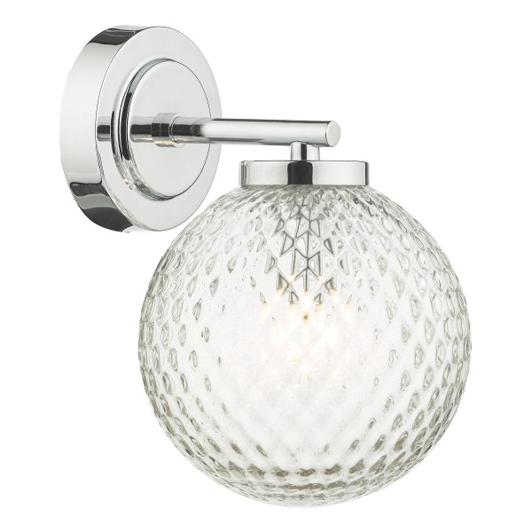 (image for) Bathroom Wall Light - Polished Chrome Glass IP44